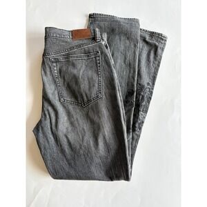 Johnny Was Embroidered Denim Jeans Gray Wash Embellished Floral Applique Size 28